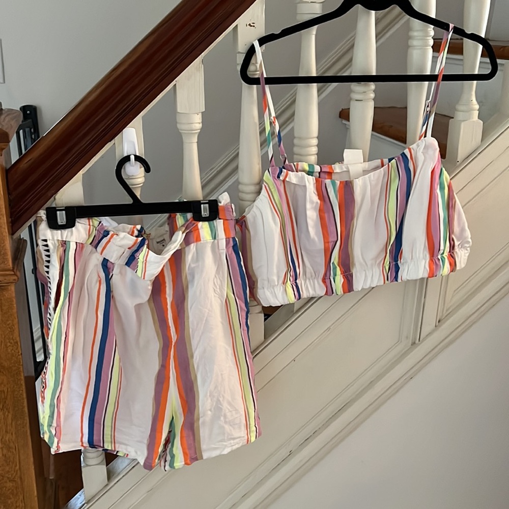 🔥HP🔥 LemLem X H&M - short & crop top set 🌈 Sz. XL